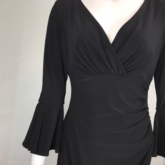 NWT Anne Klein Black Bell sleeve Dress - Picture 6 of 7